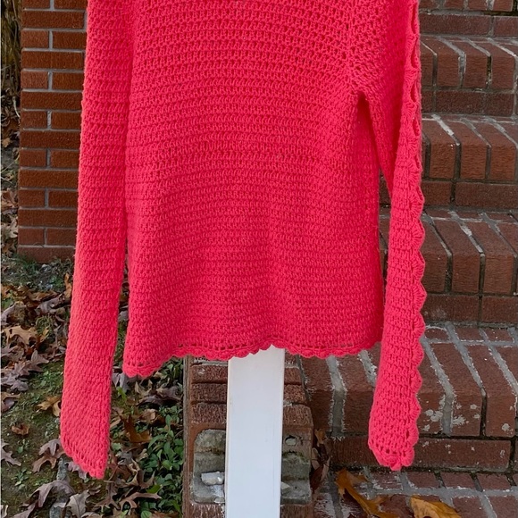 Westport Croqueted Sweater Long Sleeve W/ Open Scalloping On Sleeves Size Large - Picture 13 of 16